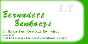 bernadett benkoczi business card