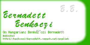 bernadett benkoczi business card